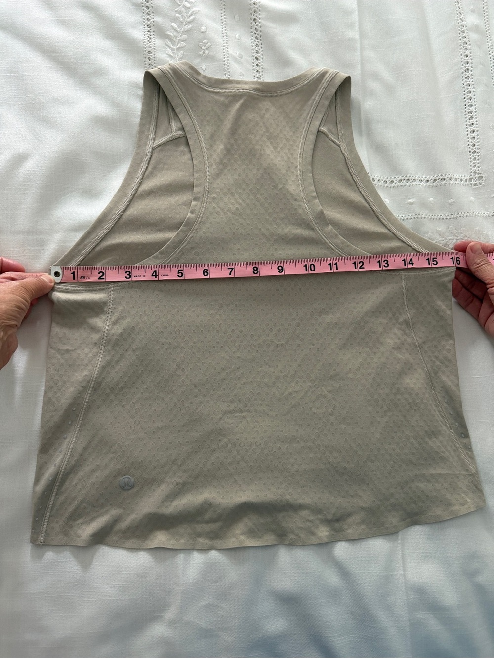 Lululemon Fast and Free Race Length Tank Top Khaki